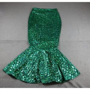Sidecca Mermaid 1XL Skirt Green Iridescent Metallic Fishtail Maxi Cosplay